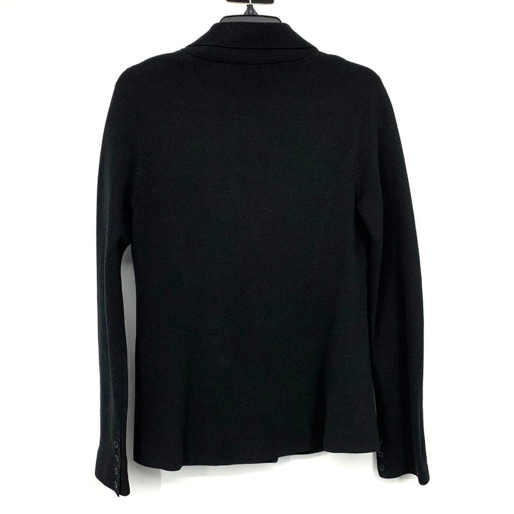 Eileen Fisher Jacket Black Silk Cotton Blend Blazer Pockets - Picture 6 of 9